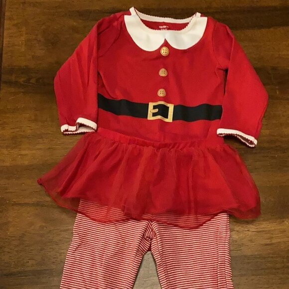 EUC! Carter's 18 MONTH Baby Santa Outfit WITH TULLE SKIRT ATTACHED - Picture 1 of 5